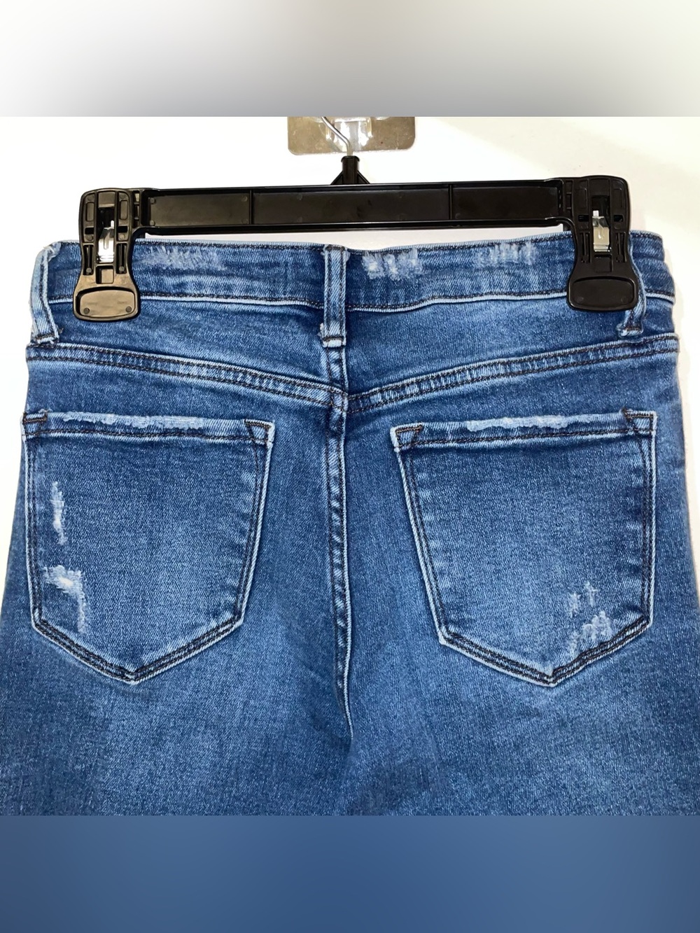 Wide-Leg Dark Blue Women's Jeans with Leopard Trim - Picture 10 of 10